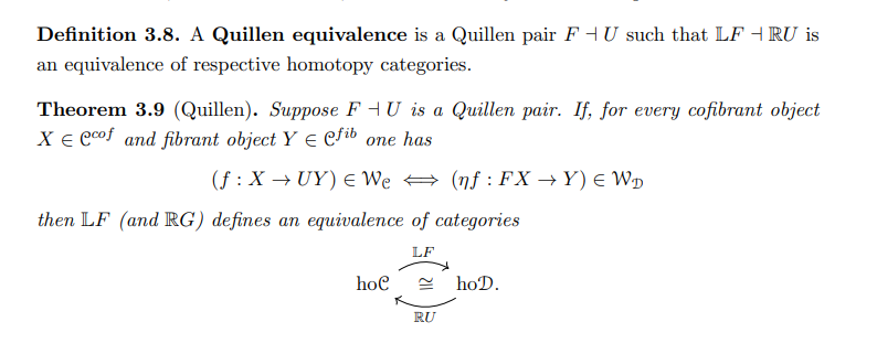 Quillen Equivalence